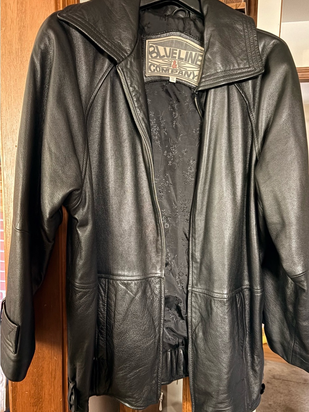 Men’s Vintage Blueline  Black Leather Jacket